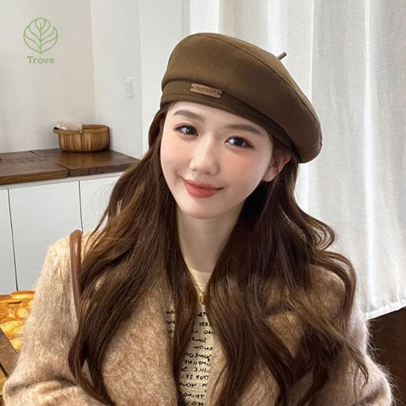 Trove Boina Feminina Outono E Inverno Estilo Japonês Grande Circunferência Da Cabeça Ins Rede Celebridade Rosto Pequeno
