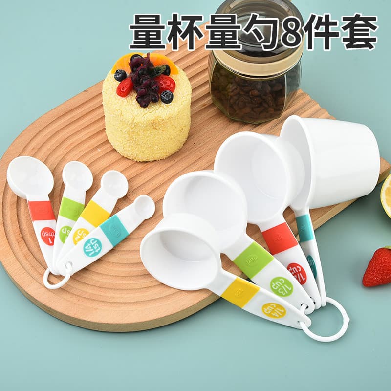 Colher medidora para confeitaria com escala, colher portátil para leite em pó, colher medidora de líquidos para comida d