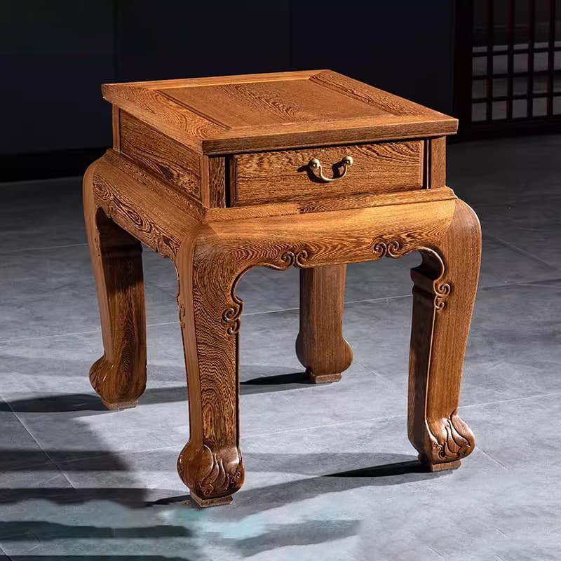 Móveis de mogno wengué pequena mesa de centro chinesa antiga mesa de centro sofá mesa lateral de canto quadrad