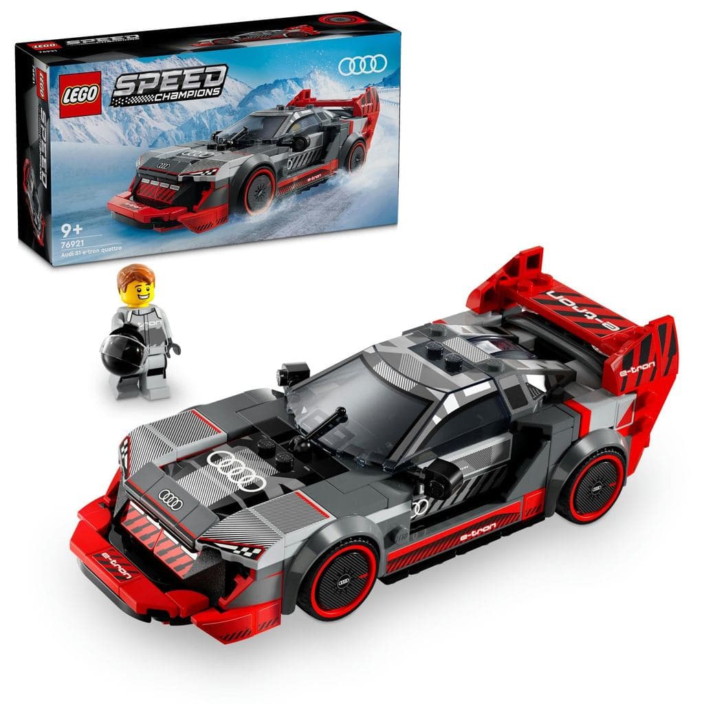 LEGO Speed ​​Champions Audi S1 ​​e-tron Quattro Carro de Corrida - Presente de Aniversário, Blocos de Montar, para Me...