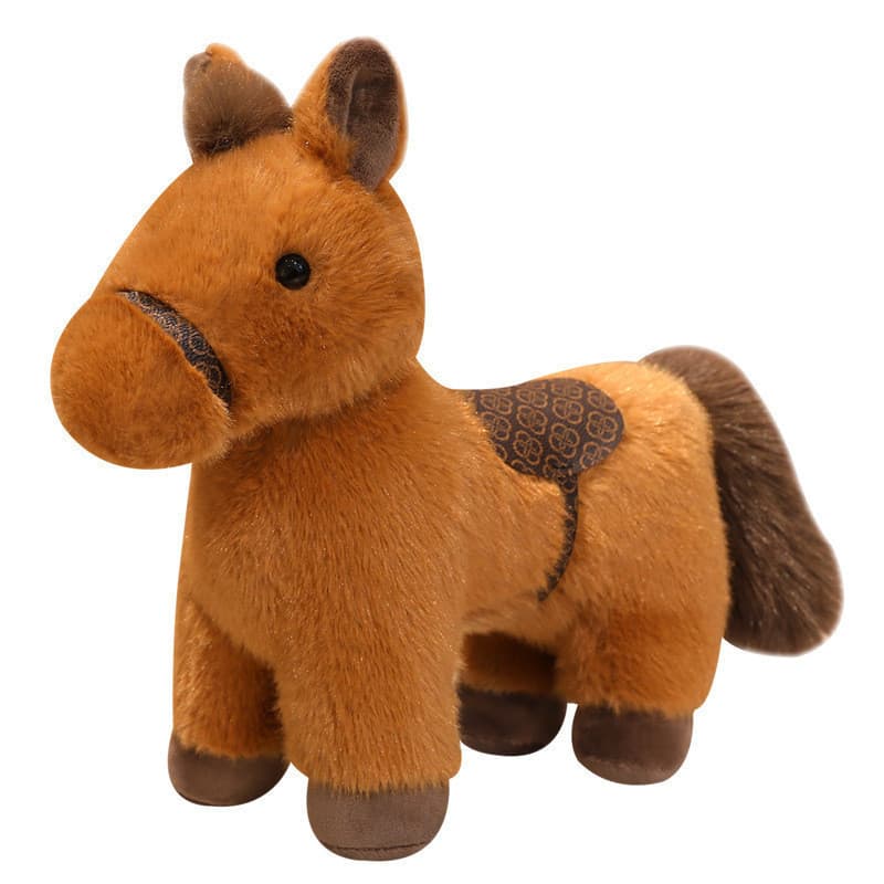 Estação estilo pônei brinquedo de pelúcia ano novo do cavalo mascote acompanhando boneca calmante agarrar máquina boneca