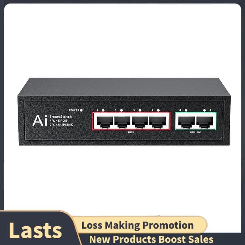 Interruptor POE 100Mbps Ethernet Switch Divisor IEEE 802.3af/At Para Câmera IP Sem Fio AP Wifi Roteador Eua Plug