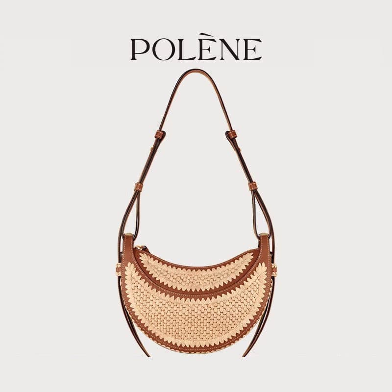 2026 Novo Estilo Polene Polene Bolsa Mensageiro Portátil Tecido Casual Simples Bolsa de Palha de Praia