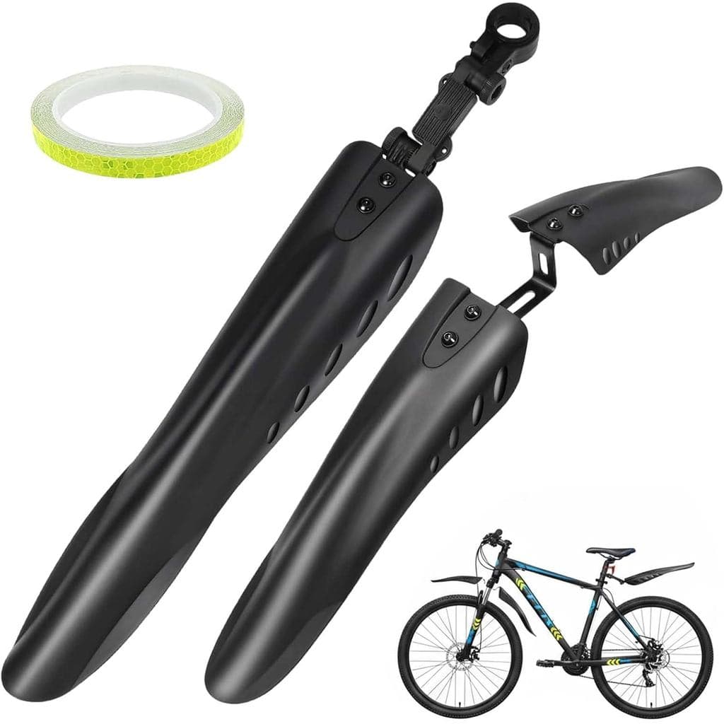 Conjunto de Para-lamas para Bicicleta, Para-lamas Ajustáveis para Bicicletas de 24"/26"/27.5", 4 Peças - Cobertura Compl