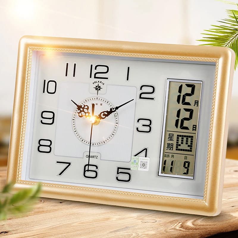 Polaris calendário perpétuo relógio de mesa eletrônico sala estar quarto calendário relógio quartzo temperatura mudo rel