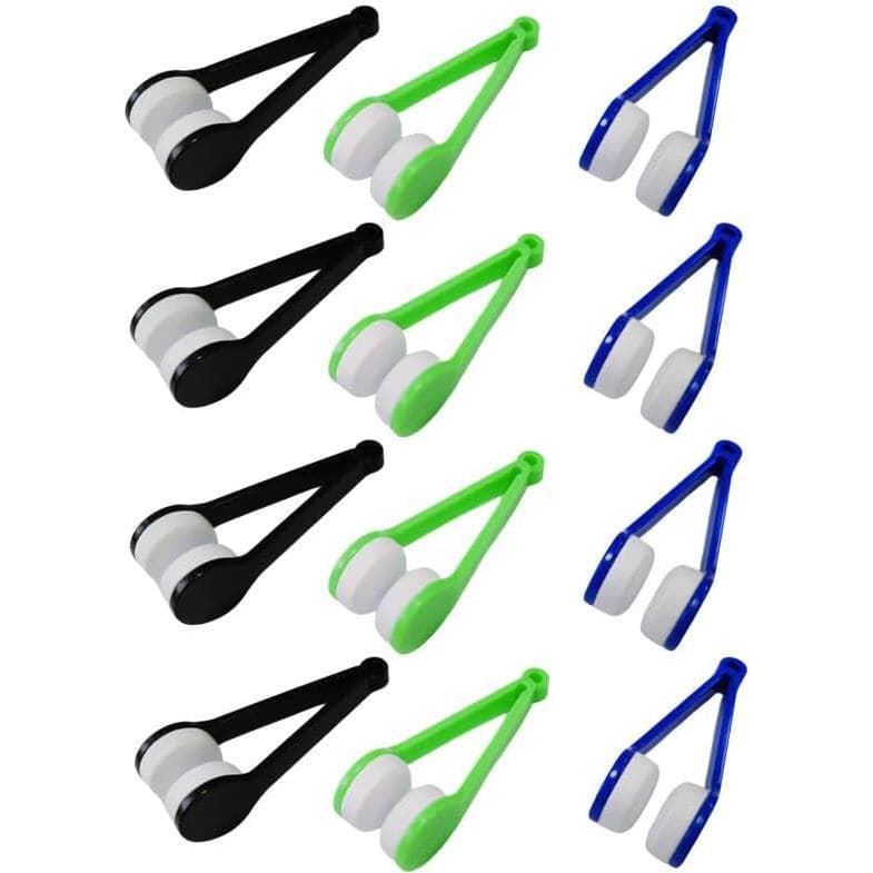 12 Peças de Limpador de Óculos, Panos de Microfibra Mini e Escova para Óculos de Sol, e Óculos de Leitura