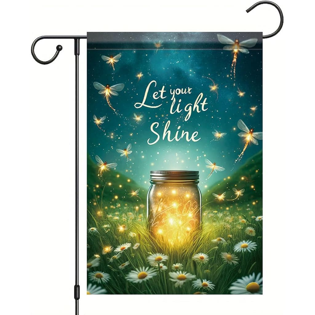 Bandeiras de Jardim Primavera Verão para Exterior 12x18 Dupla Face com Efeito Luminoso de Vagalume, Estilo Rústico Marga