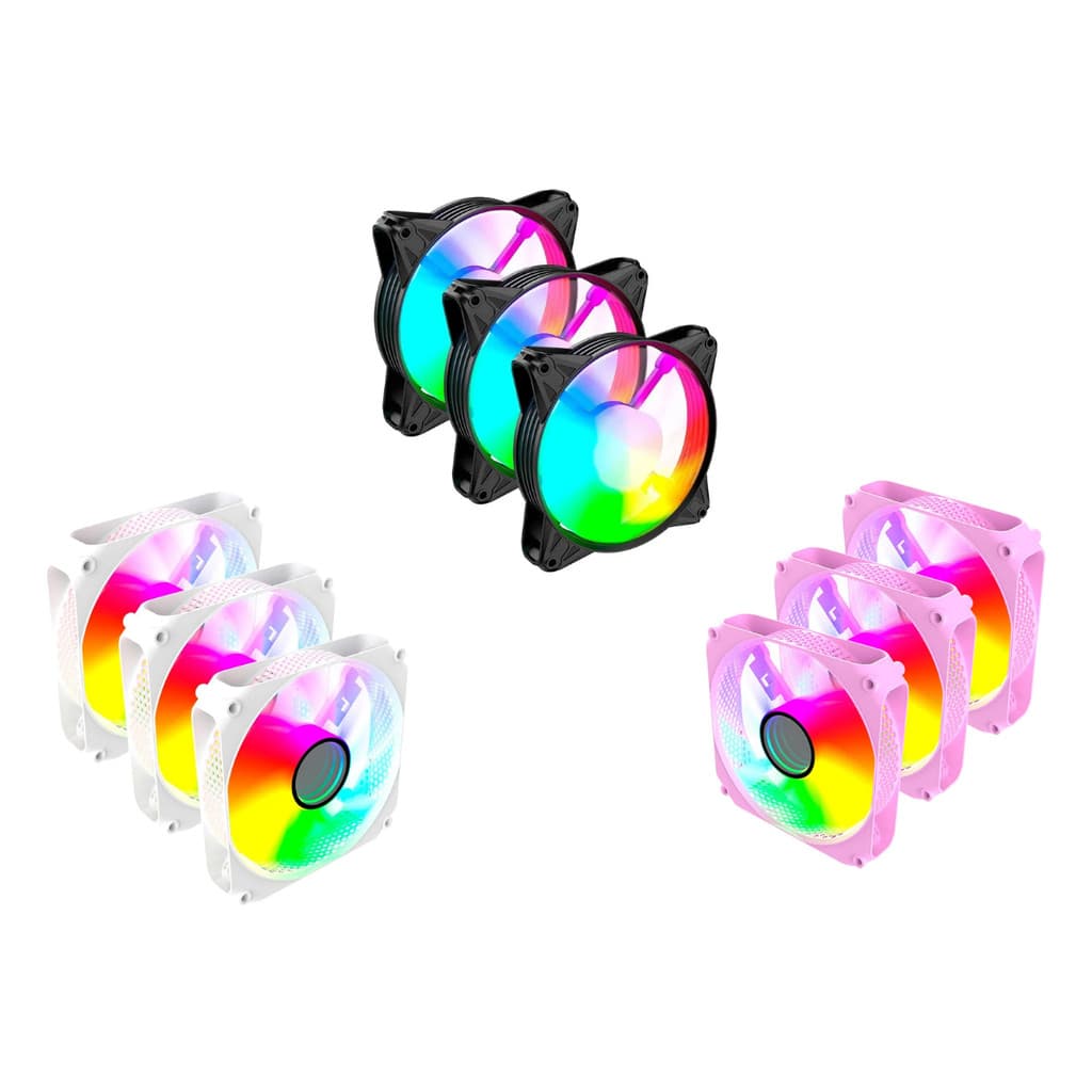 Kit 3 Coolers Fan Com Rgb Para Setup Pc Gamer Atx Itx
