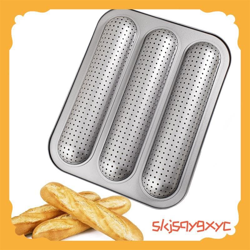 Baguett Pan Molde De Pão Francês 3 Cavidade Assadeira Antiaderente Longo Torrada Bolo Bakeware Assadeiras Para Forno skj