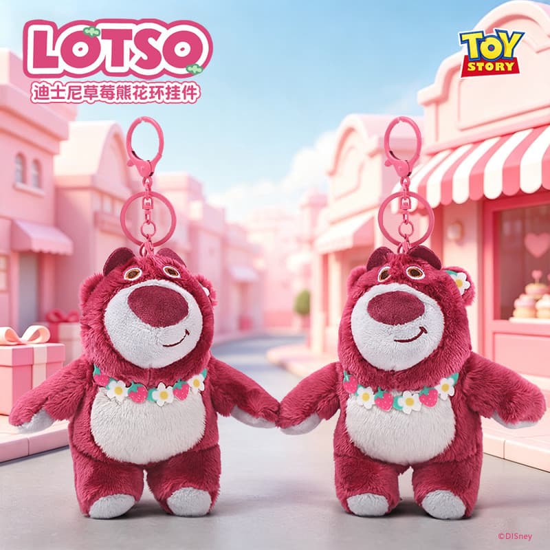 Urso de Pelúcia Oficial da Disney com Guirlanda de Morango, Brinquedo de Pelúcia, Boneco de Urso de Morango, Decoração E