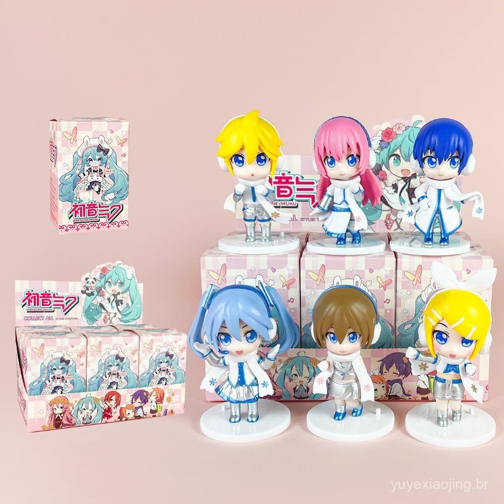 Figurinha de Cantora Versão Q, Tema Musical 2D, Caixa Surpresa, Ornamento de Mesa
