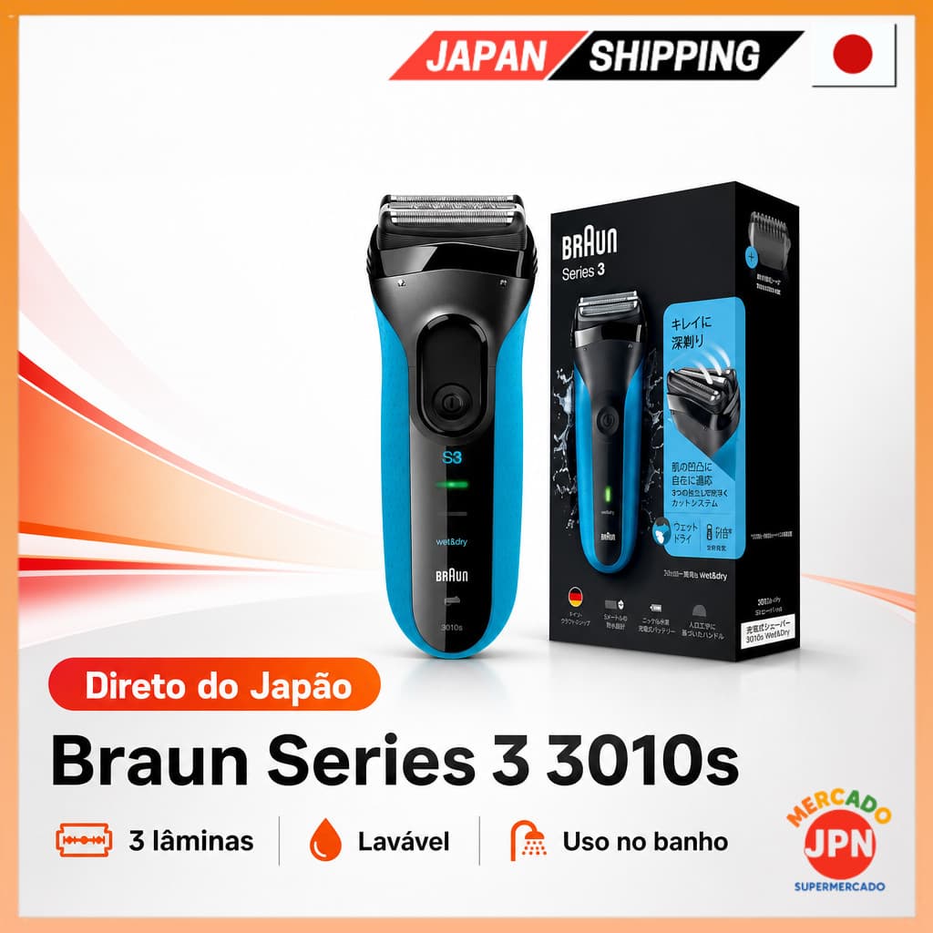 Braun Electric Shaver Serie 3 Men's Shaver 3010s, 3-Blade, Washable/Can be used in Direct from JAPAN