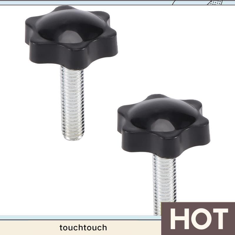 2 Peças M8 x 30mm Rosca Macho 32mm Botão De Fixação De Cabeça Estrela Preto touchtouch1 . br
