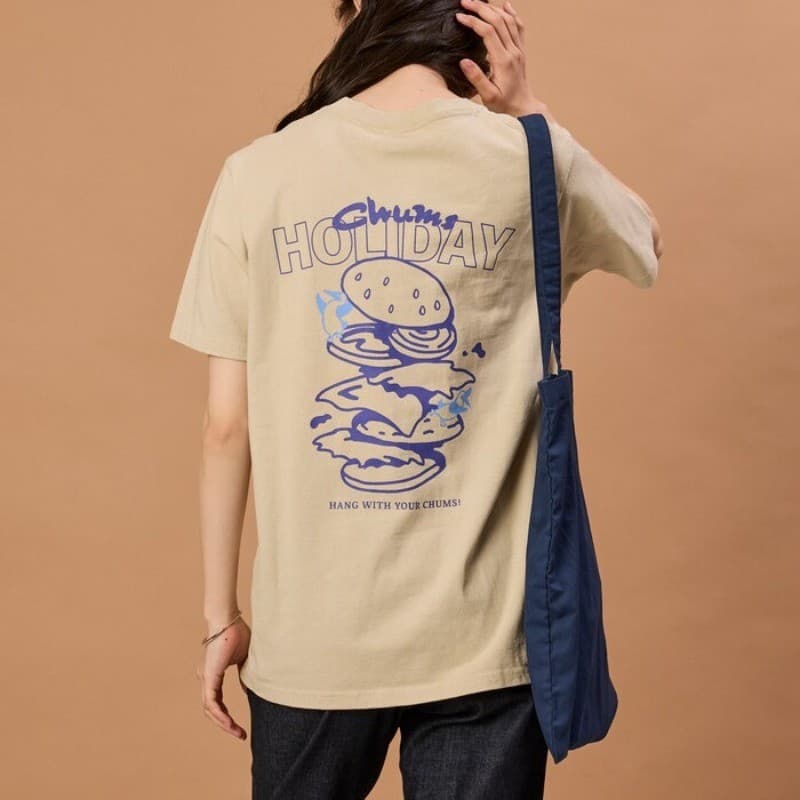 Ready Stock FREAK'S STORE Camiseta Masculina E Feminina Casual Jovem Hambúrguer Estampada Manga Curta 100 % Algodão Rua