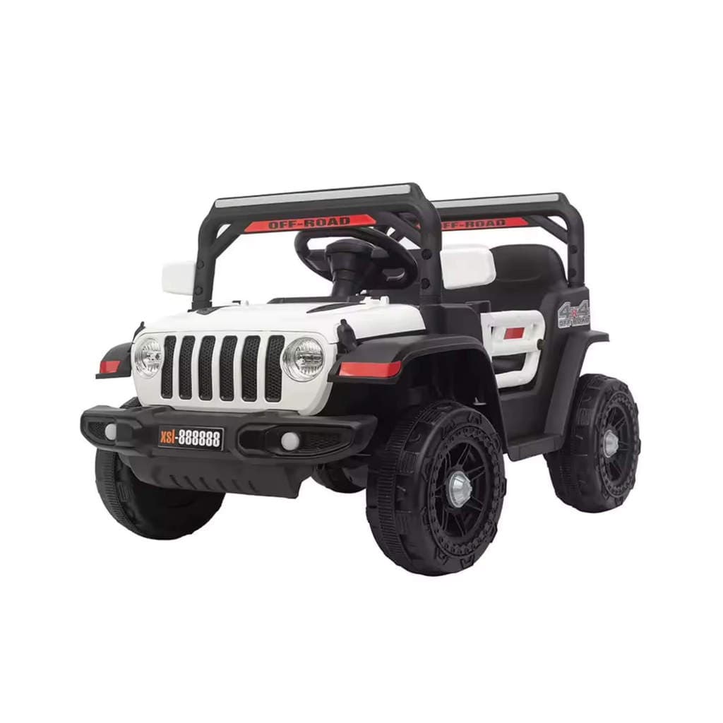 Carro Elétrico Infantil Mini Jeep 12V Branco Zippy Toys - 16161