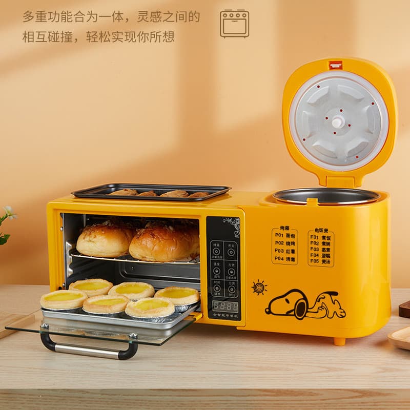 Multifuncional fritar grelhar panela quente forno elétrico panela de arroz quatro-em-um Multi-fogão sanduicheira influen