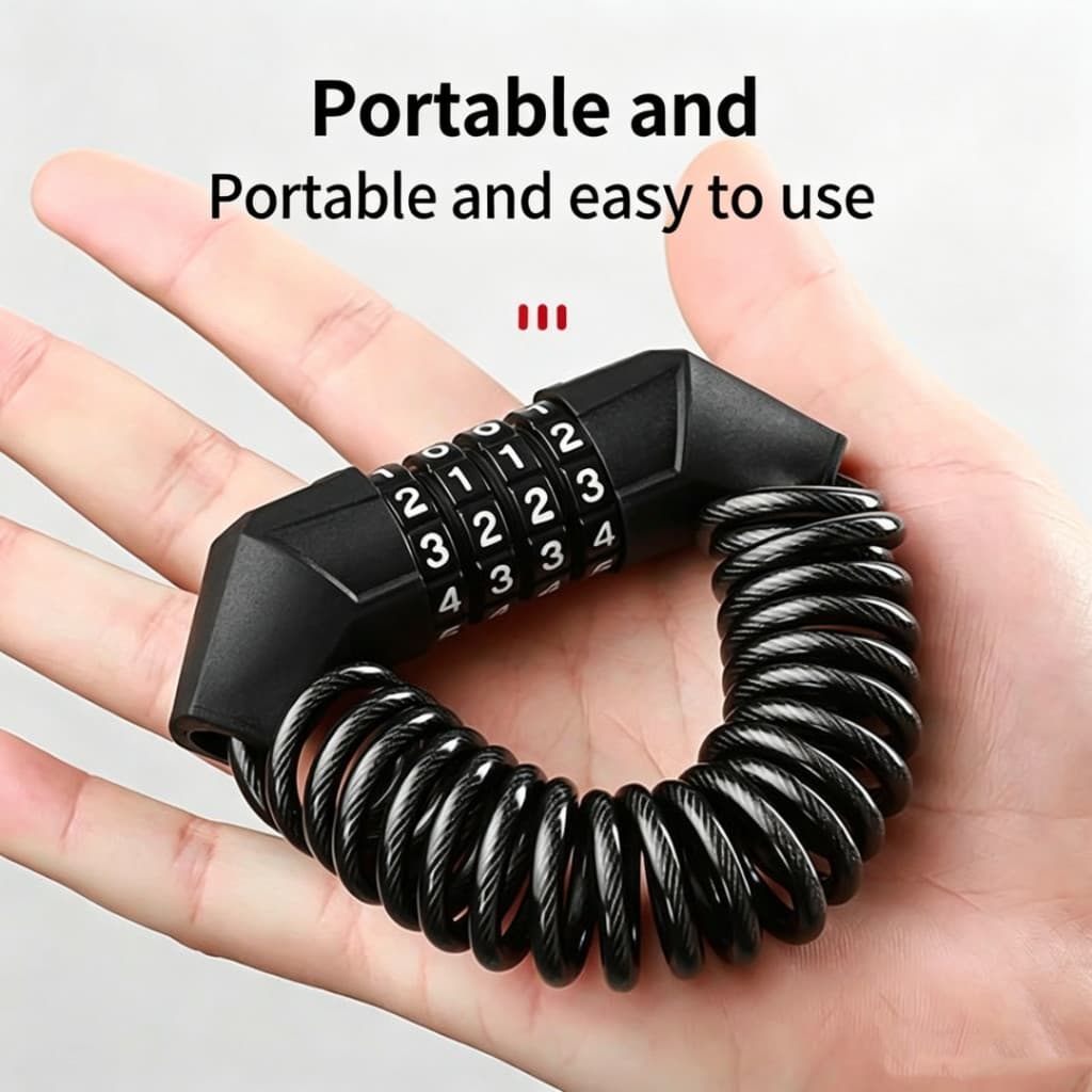 Bloqueio De Cabo De Senha Universal Segurança Antirroubo Fio Portátil Para Motocicleta , Scooter Elétrico , Bicicleta MT