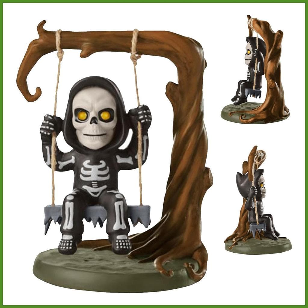 Decoração De Caveira Para Casa , Balanço , Resina Gótica , Colecionável , Assustador , Outono , Estatuetas De Halloween