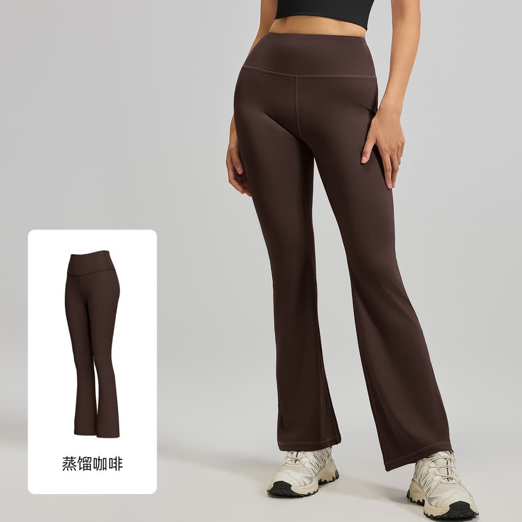 Juyitang Calça feminina de levantamento de quadril, cintura alta, aparência mais fina, justa, Fitness, esportiva, larga,