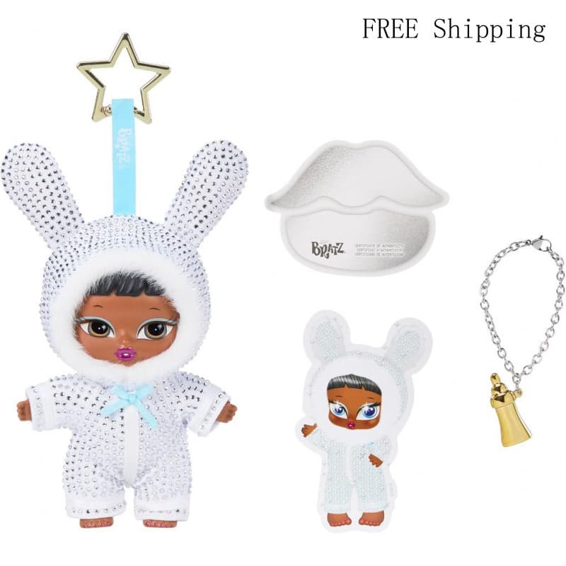Bratz Bratziez Bling Seriez Caixa Surpresa de Pelúcia do 25º Aniversário com Clipe de Charme e Acessório, Personagens Co