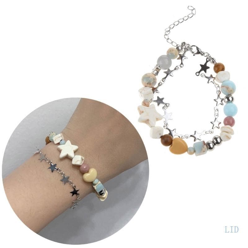 LIDU1 Pulseiras Contas Estrela Para Estéticas Doces