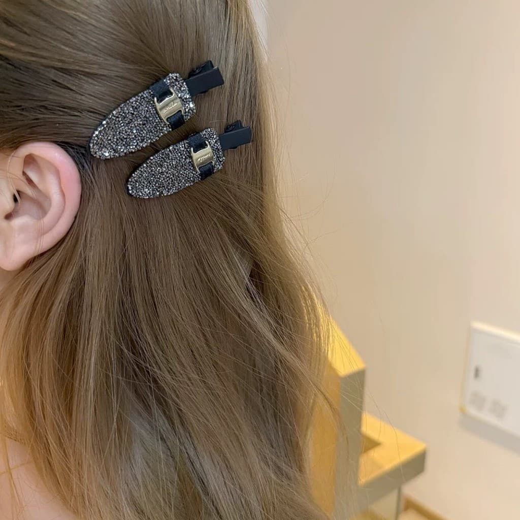 Grampo de cabelo sem costura ~ High-End cristal franja Duckbill clipe feminino testa lado quebrado grampo de cabelo 2025