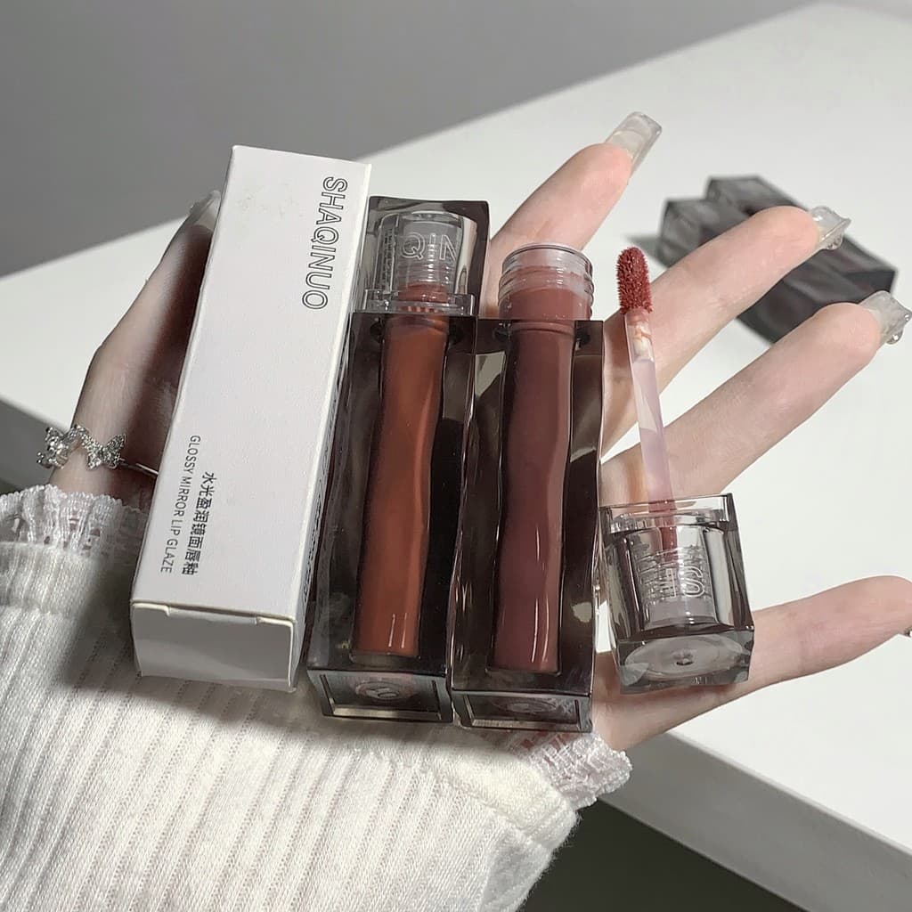 SHAQINUO água brilhante espelho brilho labial água brilhante hidratante menina vidro batom brilho labial copo ant