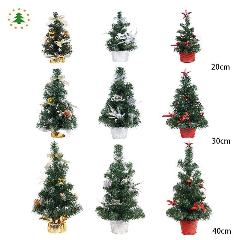 Decorações de natal Desktop pequena árvore de natal 20/30/40cmdiy decorações vaso planta cena decoração