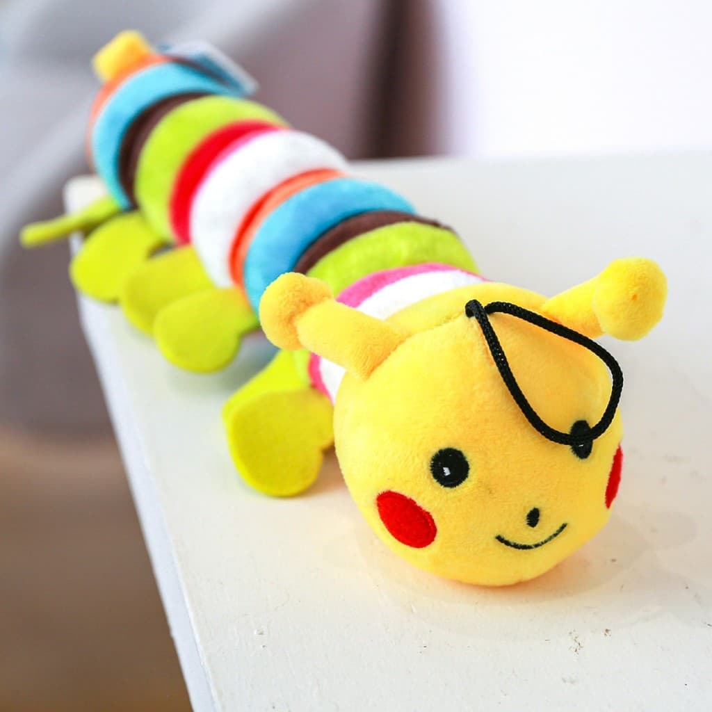 Calmante pequeno médio lagarta cão de estimação voz pelúcia cão brinquedo para animais de estimação filhotes interativos