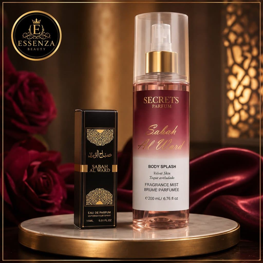 Kit Sabah Al Ward Feminino | Body Splash 200ml + Perfume Parfum 15ml | Fragrância Árabe Marcante e Elegante