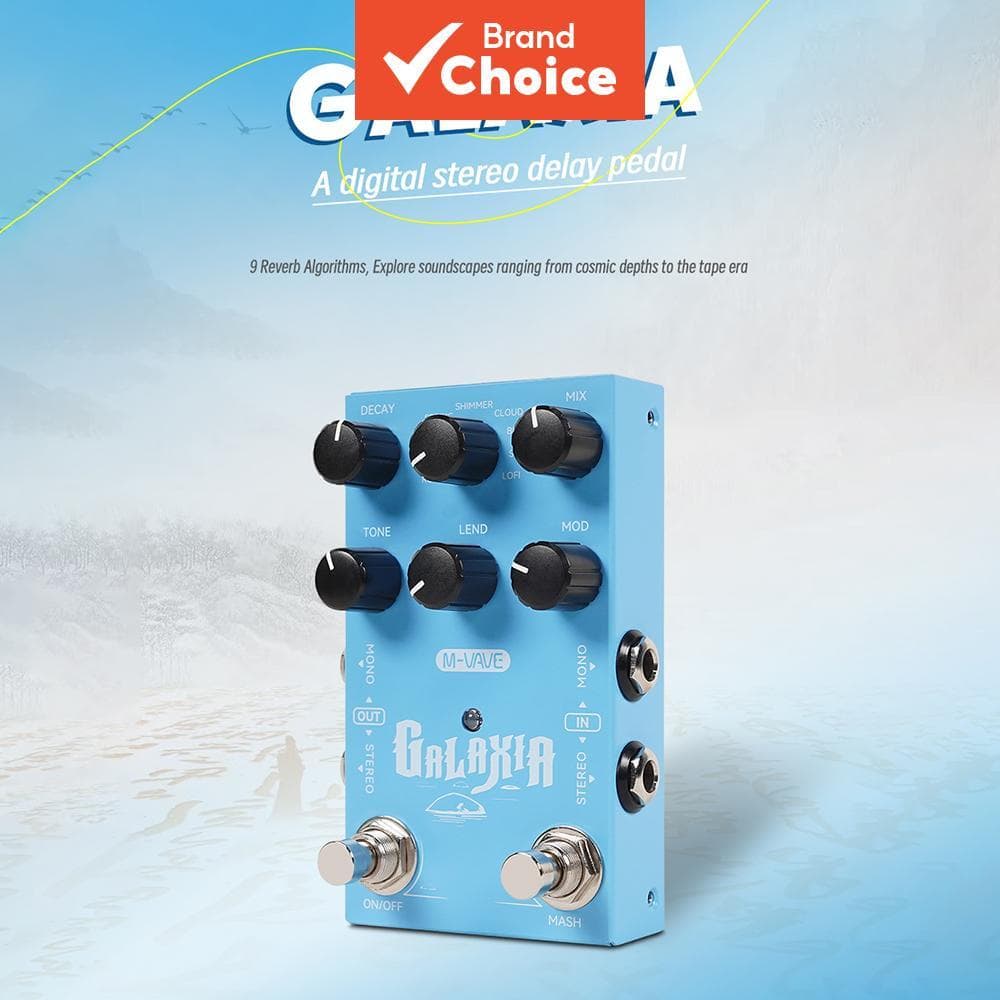 M-VAVE Galaxia Pedal De Efeito De Reverberação De Guitarra , Entrada Estéreo , Função De Congelamento , 9 Modos , Suport