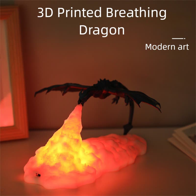 Dragão De Respiração Impresso Em 3D , Luz De Atmosfera Criativa , Ornamento De Presente Novo Noturna LED