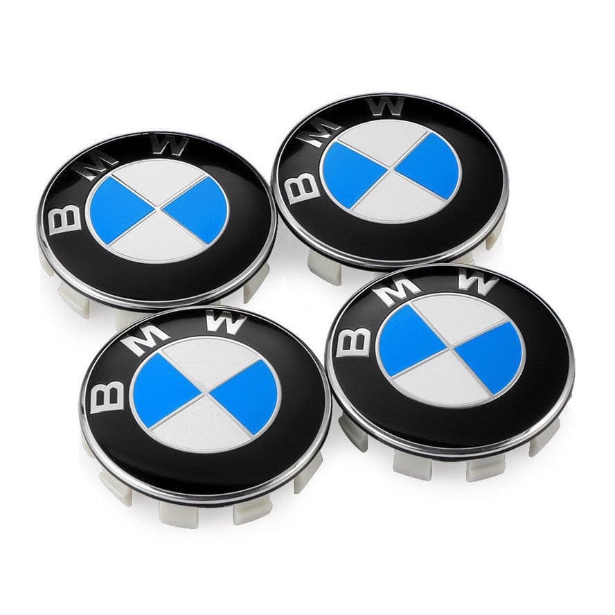 Conjunto de 4 Calotas Centrais com Emblema Original BMW 68mm DUDR