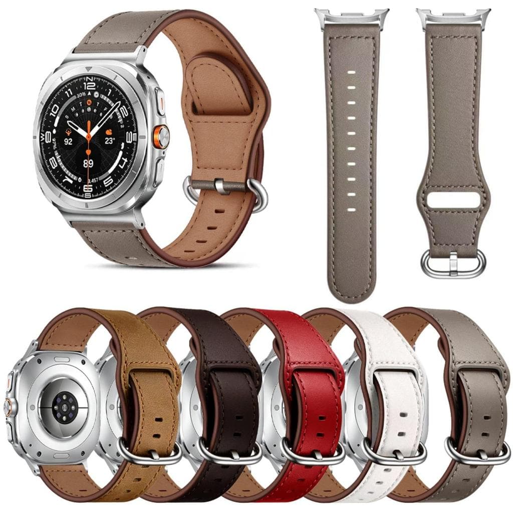 Pulseira De Relógio De Couro Reverso Com Fivela Oval Clássica Para Samsung Watch8 Classic Watch7 Ultra 47mm Genuíno