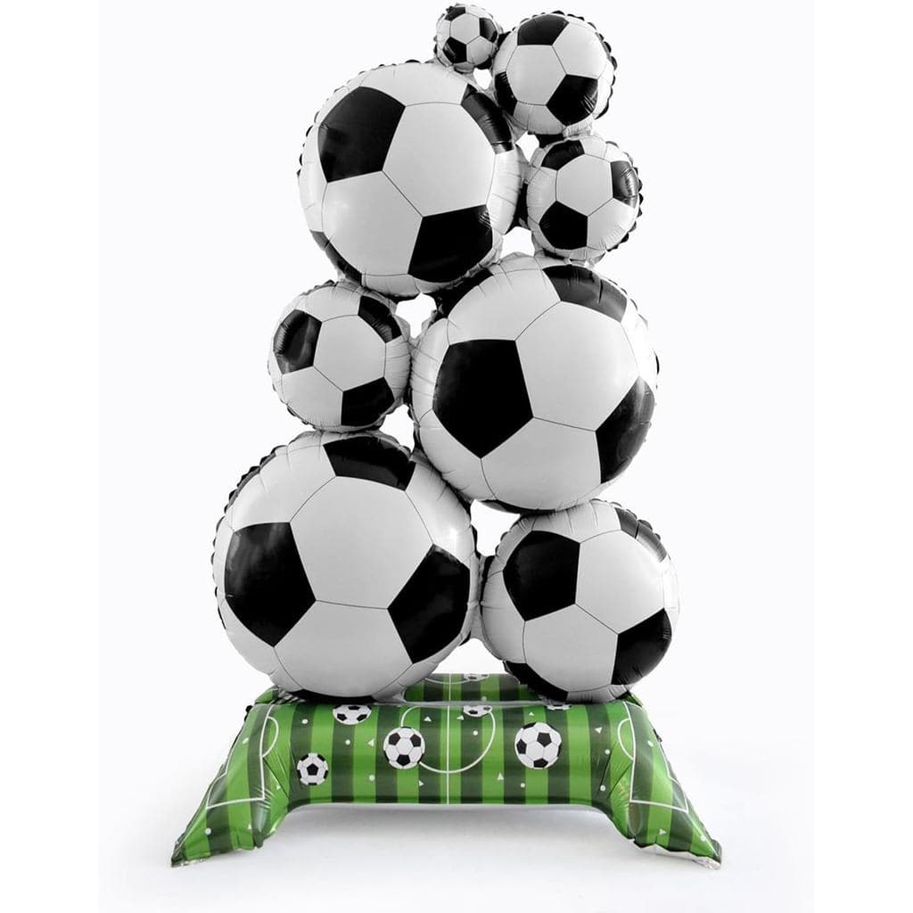 Soccer Party Supplies Kit, 59 Inch Standing Soccer Balloons Set for Party Decorations, Sports Theme Birthday, Game Day C