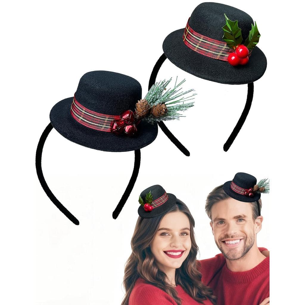 Tiara de Papai Noel de Natal, Mini Chapéu de Festa para Adultos