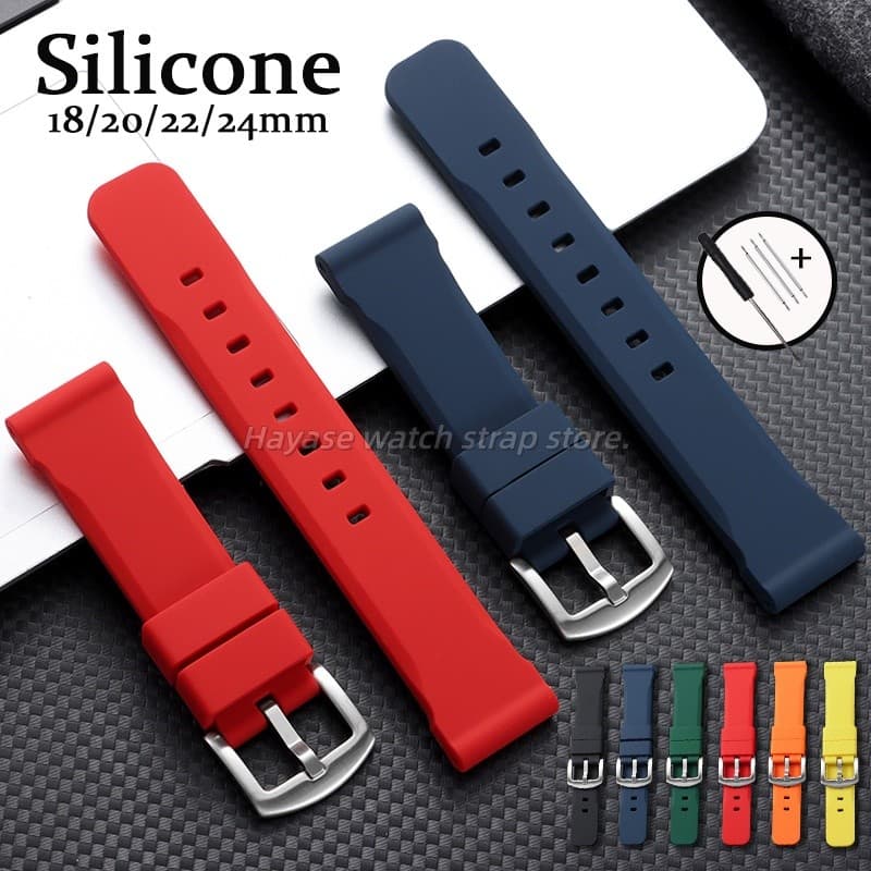 Pulseira De Silicone Universal 18-24mm Relógio De Borracha À Prova D'água Masculina E Feminina Esportiva