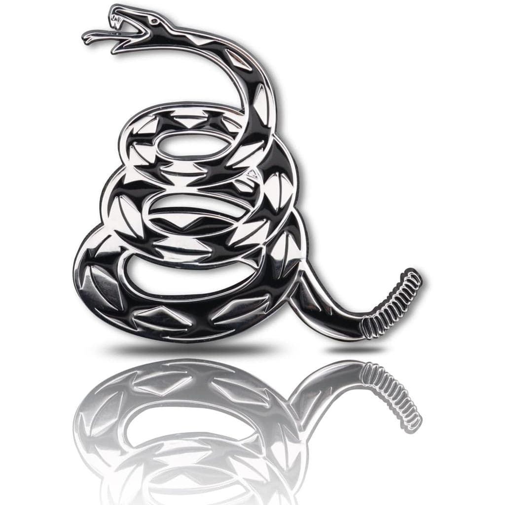 Adesivo de Metal para Carro "Não Pise em Mim", Emblema Automotivo Bandeira Gadsden, Decalque de Cobra 3D para Automóveis