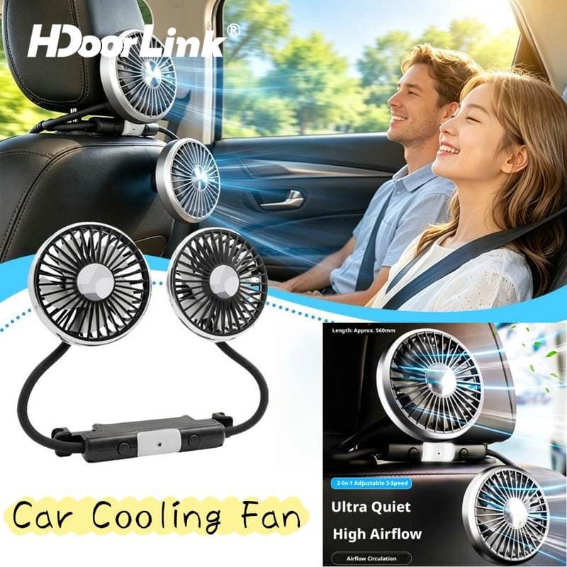 HdoorLink Ventilador De Resfriamento Traseiro Do Assento De Carro Com Luz Cabeça Dupla Ventilação De Encosto Automático