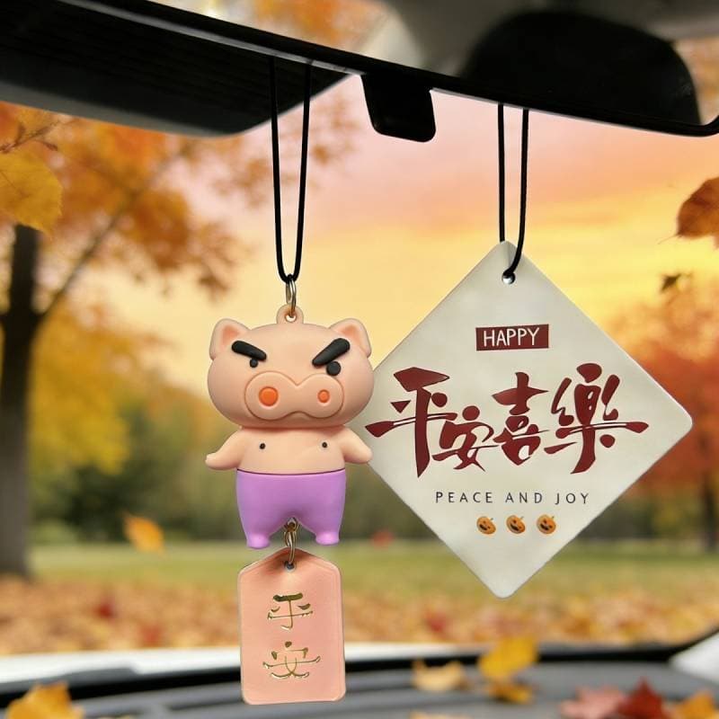 Desenhos animados bonito Crayon Shin-Chan pingente Xiaobai Interior espelho retrovisor pingente paz alegria aromaterapia