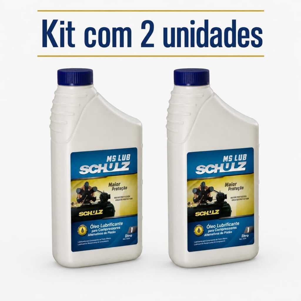 Kit 2 Óleo Para Compressor Pistão Schulz Ms Lub 1 Litro