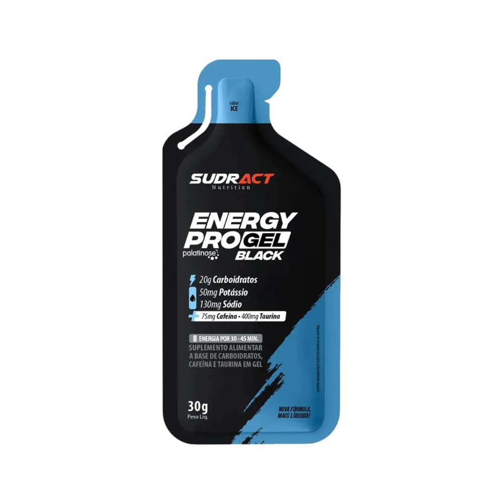 SACHÊ 30G (UNIDADE) SUDRACT ENERGY PRO GEL BLACK  - ICE