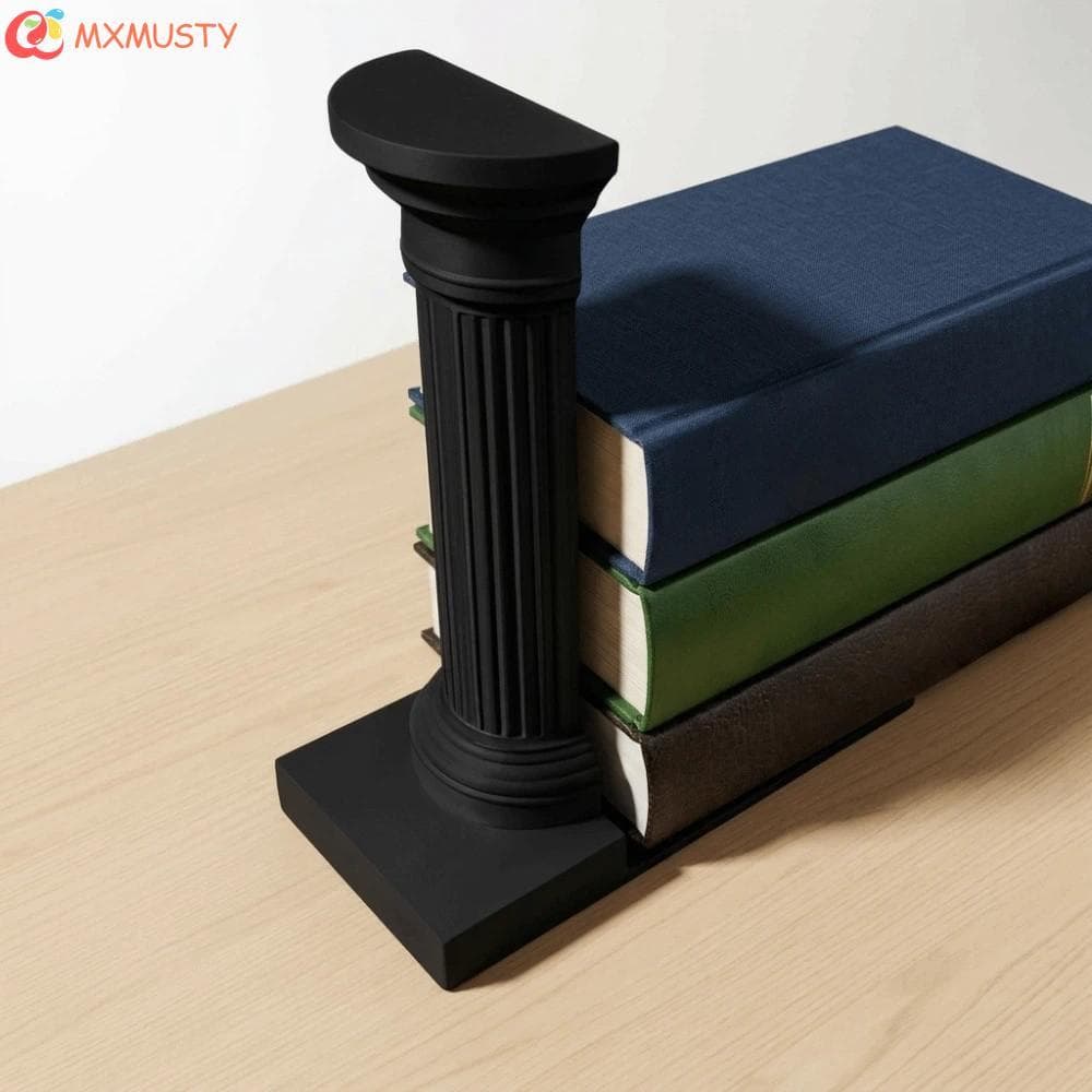 MXMUSTYZA 1 Par De Extremidade De Livro De Coluna Romana , Suporte De Livros Estilo Arquitetura Artística Em Forma De L