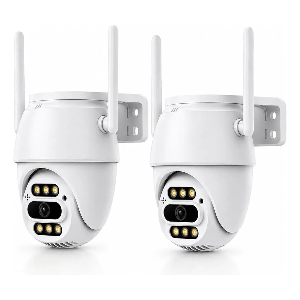 Kit 2 Câmera Segurança Wifi 3mp Externa Visão Noturna Icsee