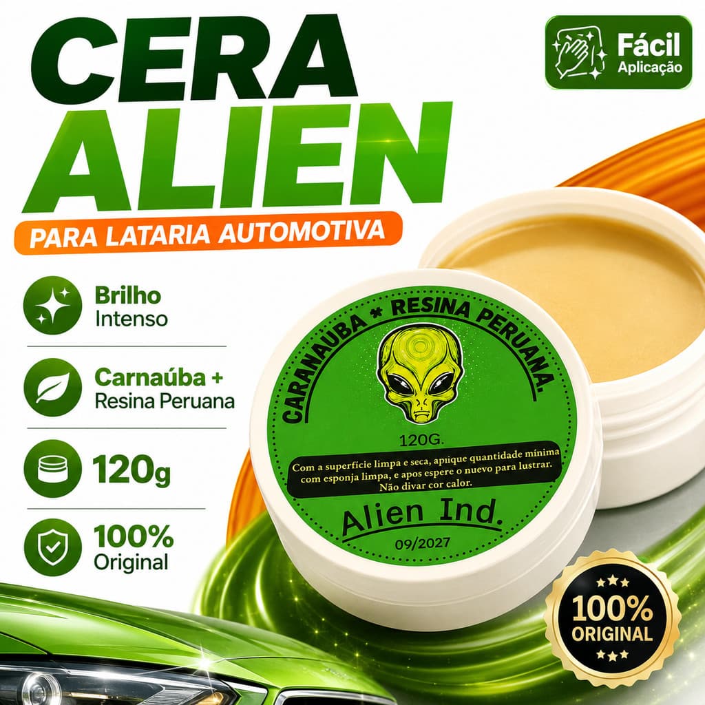 Cera Alien Ind Automotivo Queimado Espelhamento Cerâmico Tira Riscos Repele Água Remove Riscos