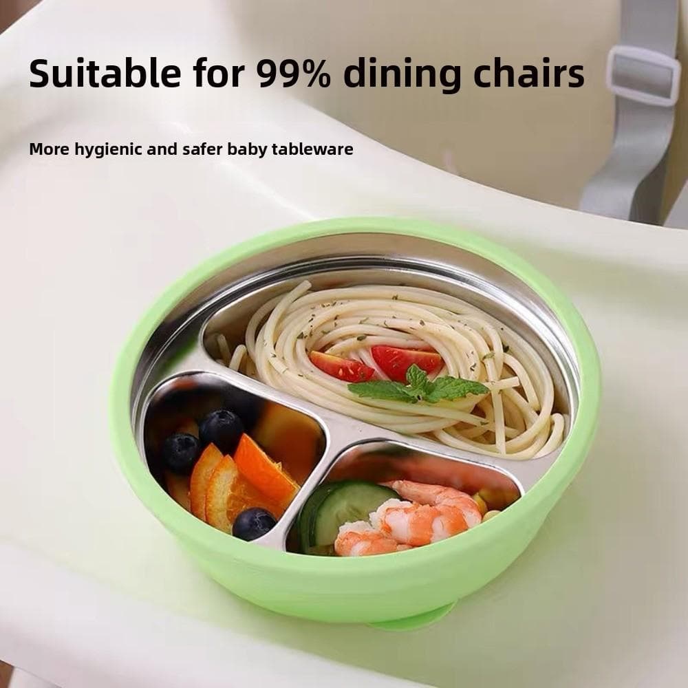 Prato De Jantar Com Ventosa Para Bebê KERVOYN , Design Dividido Isolamento Térmico , 3 Grades , Pratos Infantis , Anti-Q