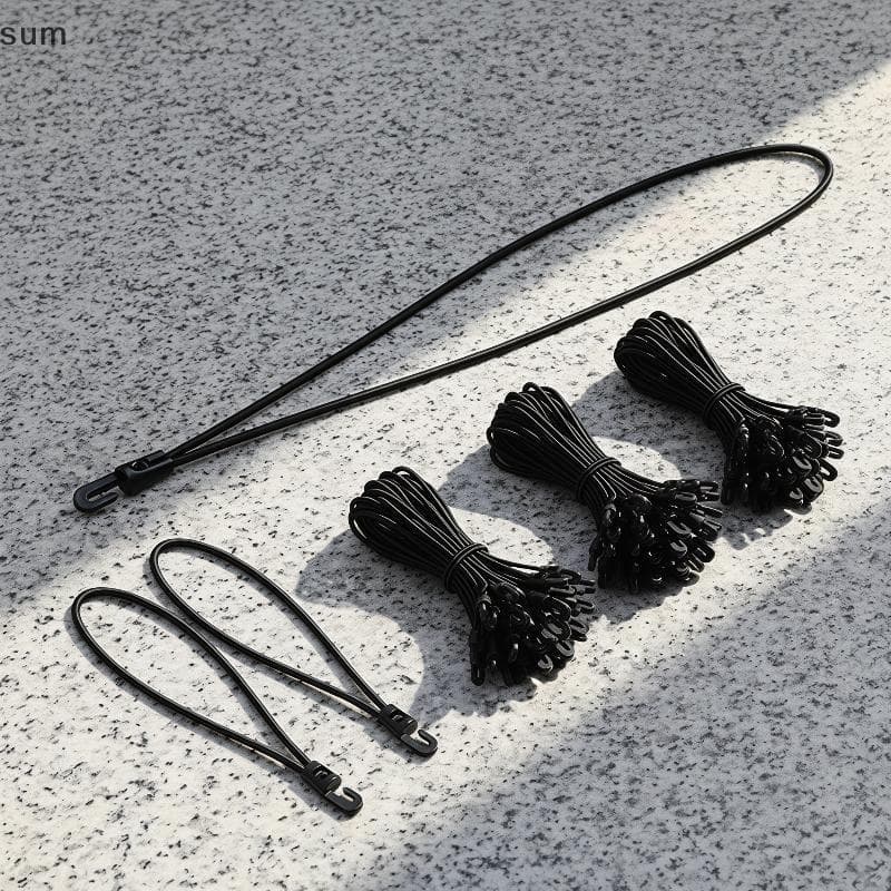[sum] Cordas Elásticas De Borracha Duráveis Com Ganchos 10/50 Unidades Expansor Elástico Alto Para Barraca De Acampament