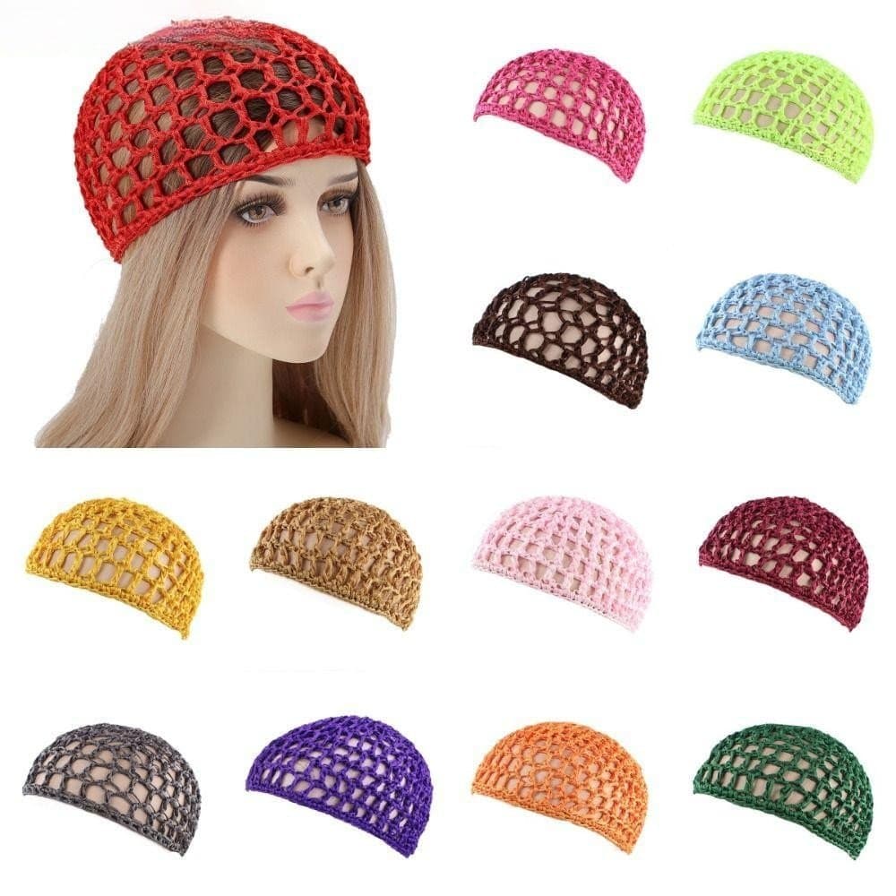 Rede De Cabelo De Malha YINFANTEWN , Chapéu Turbante Feito À Mão , Bonés De Peruca Preta , Chapéus De Quimio , Capa De C