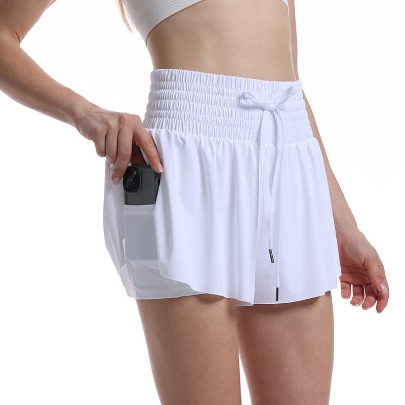 Saia de tênis estilo cintura alta feminina/com bolsos Anti-reflexo de secagem rápida respirável única saia curta bibliot