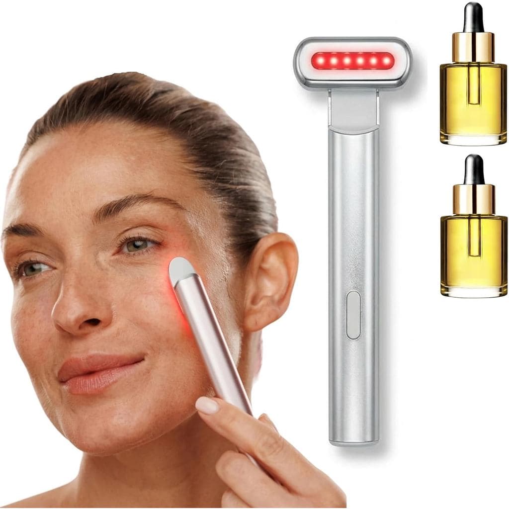 Dispositivo Anti-Olheiras Nuva – Cuidado Integral para os Olhos: Caneta Ativadora e Sérum, Rejuvenescimento por Luz Verm